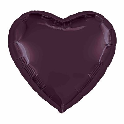 Шар (19’’/48 см) Сердце, Темная вишня, 1 шт.