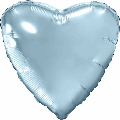Шар (19’’/48 см) Сердце, Нежно-голубой, 1 шт.
